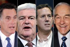 Romney, Gingrich, Santorum y Paul