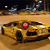 Flogging a Gold-Finished Lamborghini Aventador Around an Empty Port Looks Fun