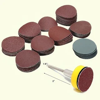 1" holder 1/8inch shank with 100pcs sandpaper Durable and practical sanding disc hook & loop pad perfect for cleaning and polishing.