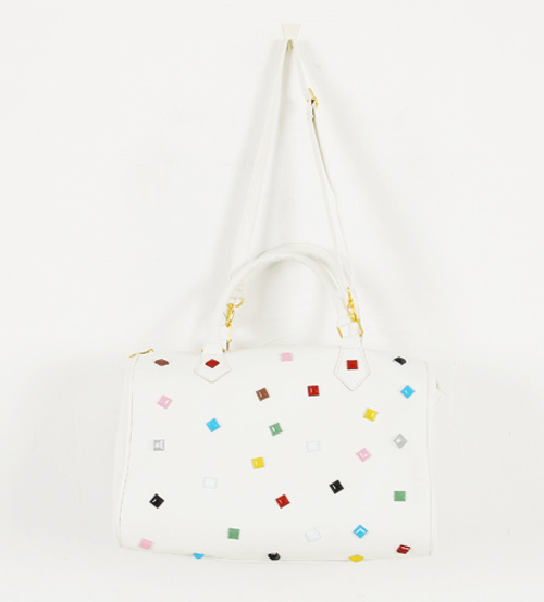 Candy Color Studded Boston Bag