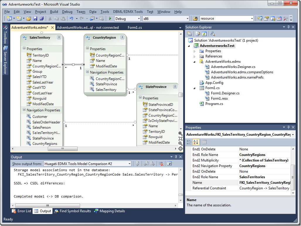 Entity Framework model with inferred association (in AdventureWorks)