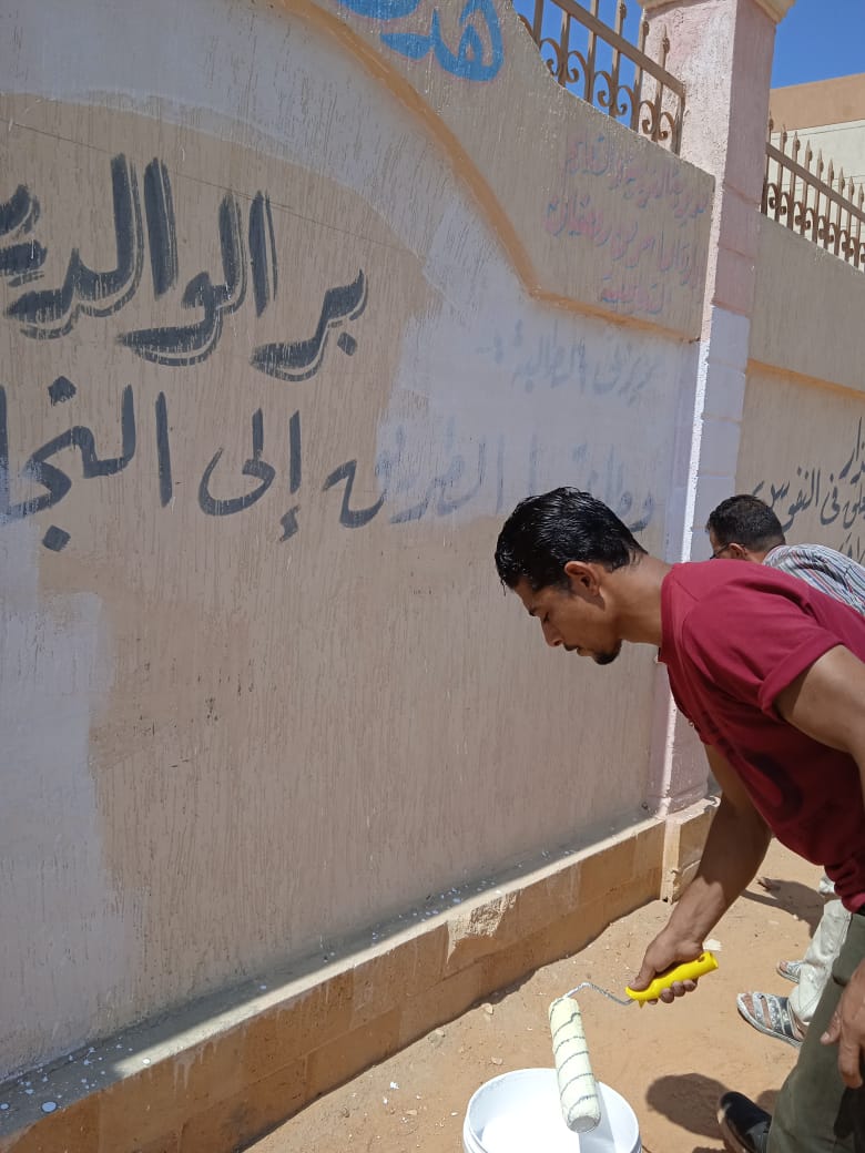 مبادرة  سور مدرستي بلون علم بلدي  مدرسة هدي شعراوي الثانوية للبنات بالحي ال16 العاشر من رمضان مبادرة سور مدرستي بلون علم بلدي