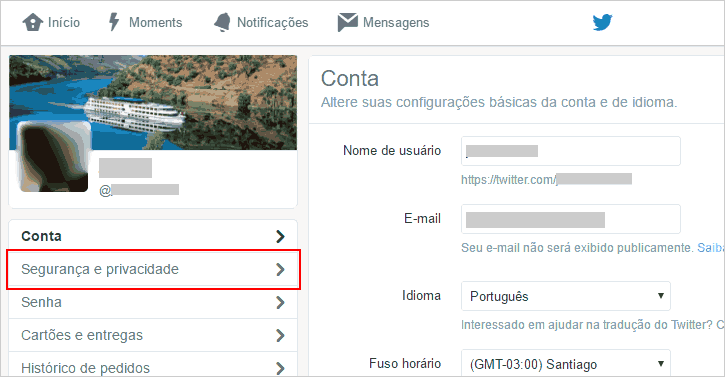 Segurança e privacidade no Twitter para proteger tweets