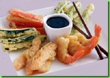 VERDURAS Y LANGOSTINOS EN TEMPURA