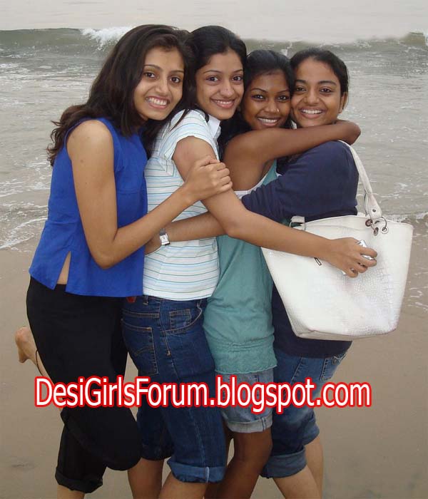 Indian Girls on Beach during Travel