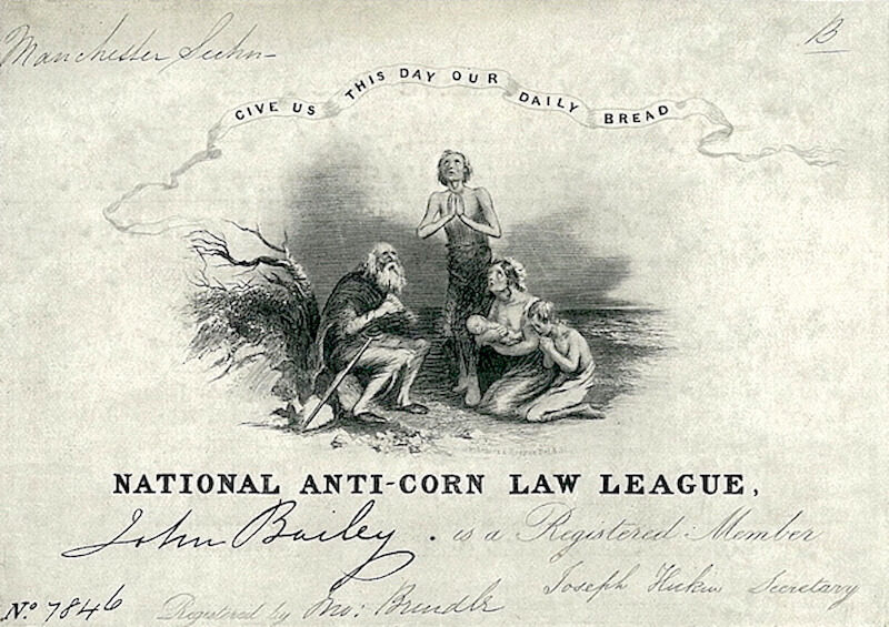 Anti-Corn Law membership card