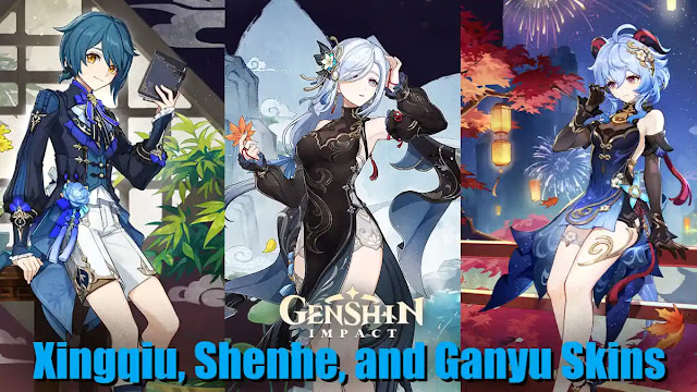 genshin ganyu skin, genshin shenhe skin, genshin xingqiu skin, genshin impact 4.4 shenhe skin, genshin impact 4.4 ganyu skin, genshin impact 4.4 xingqiu skin, genshin 4.4 skins, genshin 4.4 skins artwork