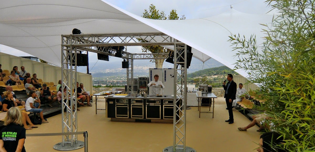 Chef demo in Mougins with Grasse in background