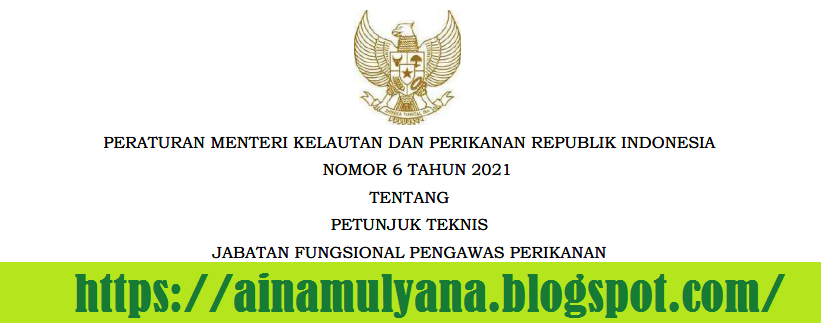 PERMEN KKP NOMOR 6 TAHUN 2021 TENTANG JABATAN FUNGSIONAL PENGAWAS