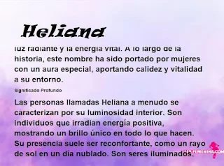 significado del nombre Heliana