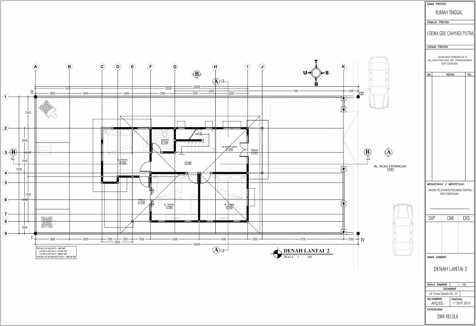 Gambar IMB Rumah Tinggal Modern Minimalis Jalan Nusa 