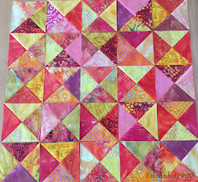 Broken Dishes Quilt Pattern Layout Batik Fabrics