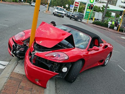 Cool  Stickers on Car Hugger  Ferrari Car Crash Pictures