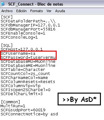 Configuración de datos SQL