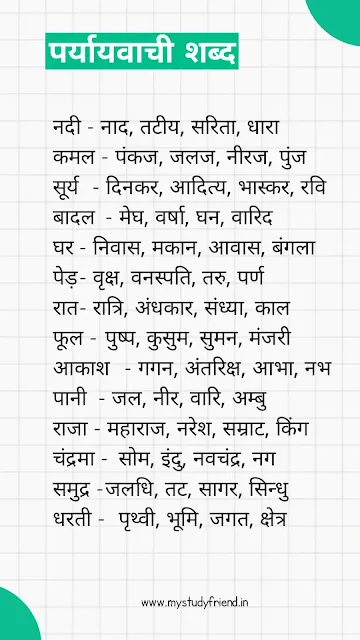 100+ पर्यायवाची शब्द हिंदी में | समानार्थी शब्द (100 Paryayvachi Shabd in Hindi)