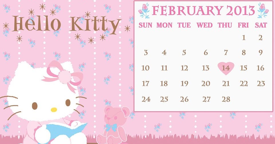 I Love Kawaii February 2013 Printable Calendars