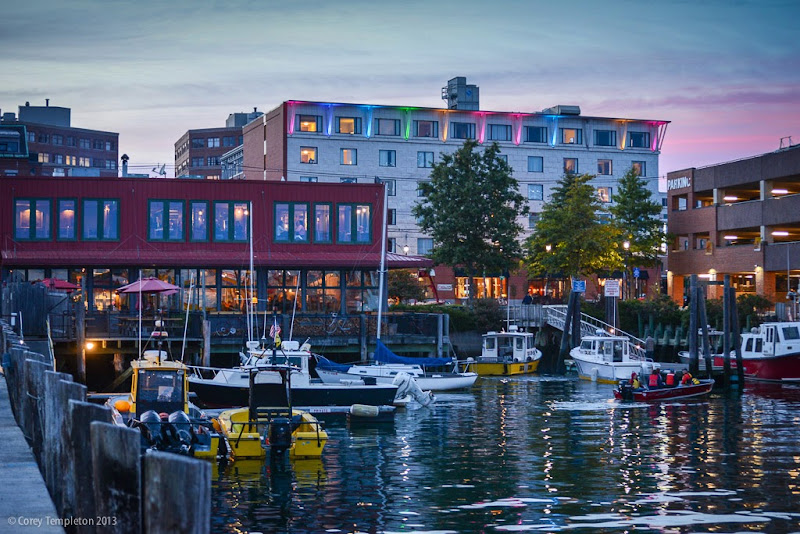 Portland, Maine Maine Pier photo towards Commercial Street. Photo by Corey Templeton.