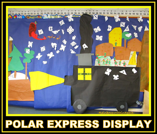 photo of: "Polar Express" Classroom Wall Display (Christmas Bulletin Board RoundUP via RainbowsWithinReach) 