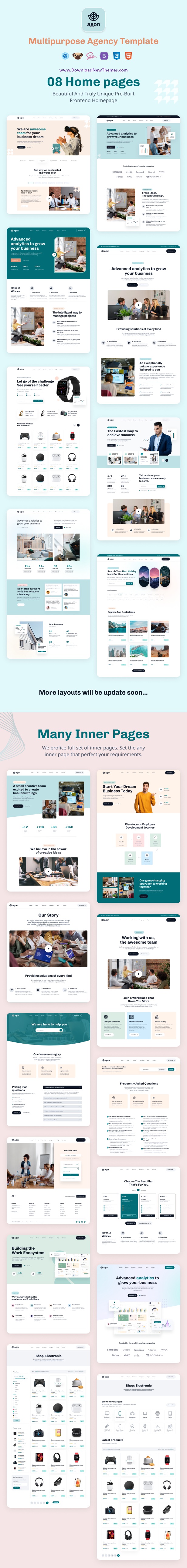 Agon - Multipurpose Agency Bootstrap 5 Template Review