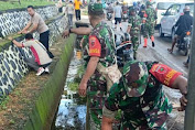 Cegah Virus Corona, Polsek Mandai Bersama Unsur TNI dan Pemerintah Kerja Bakti Bersih-bersih