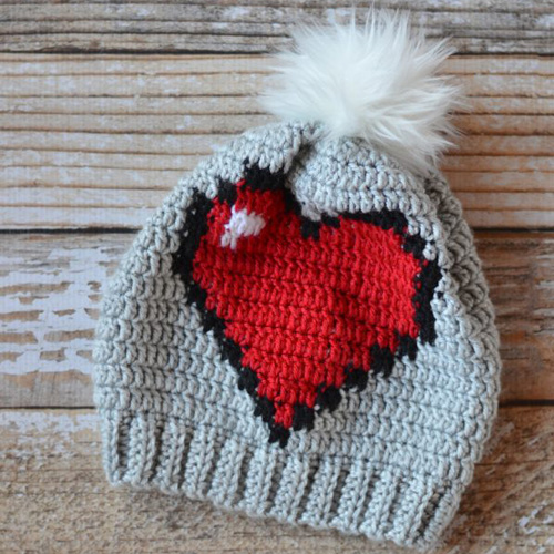 Eight Bit Heart Slouchy - Free Pattern