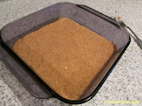 graham cracker crust in baking pan