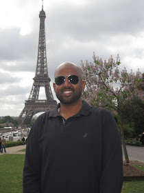 In front of the Eiffel tower at Paris, France