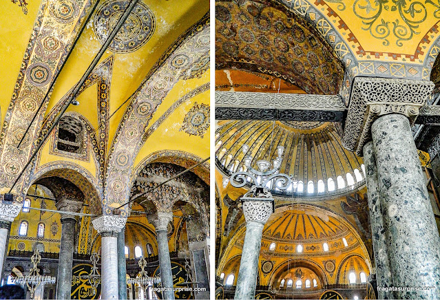 Decoração da galeria superior da Basílica de Santa Sofia, em Istambul