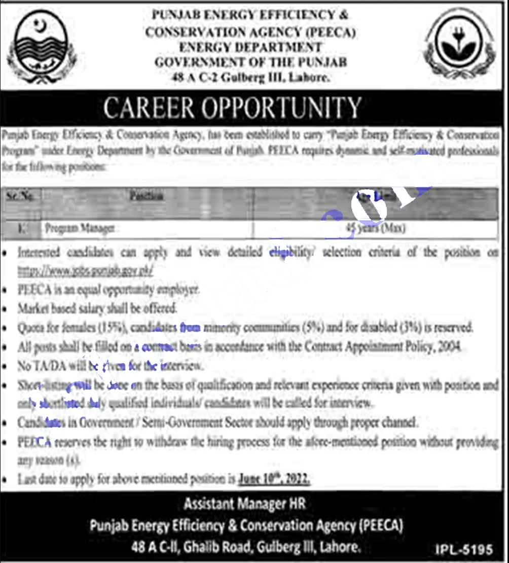 Punjab Energy Efficiency and Conservation Agency Jobs 2022