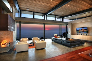 luxus wohnzimmer modern mit kamin 