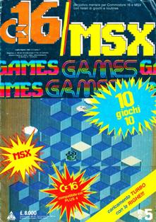 C16/MSX Games 5 - Luglio & Agosto 1986 | PDF HQ | Mensile | Videogiochi | Commodore
Forse una delle poche riviste riviste in Italia a dedicarsi attivamente al supporto del Commodore 16 e del Plus 4; conteneva un mix fra giochi commerciali, oppurtunamente modificati, e programmi originali creati da autori italiani e stranieri.