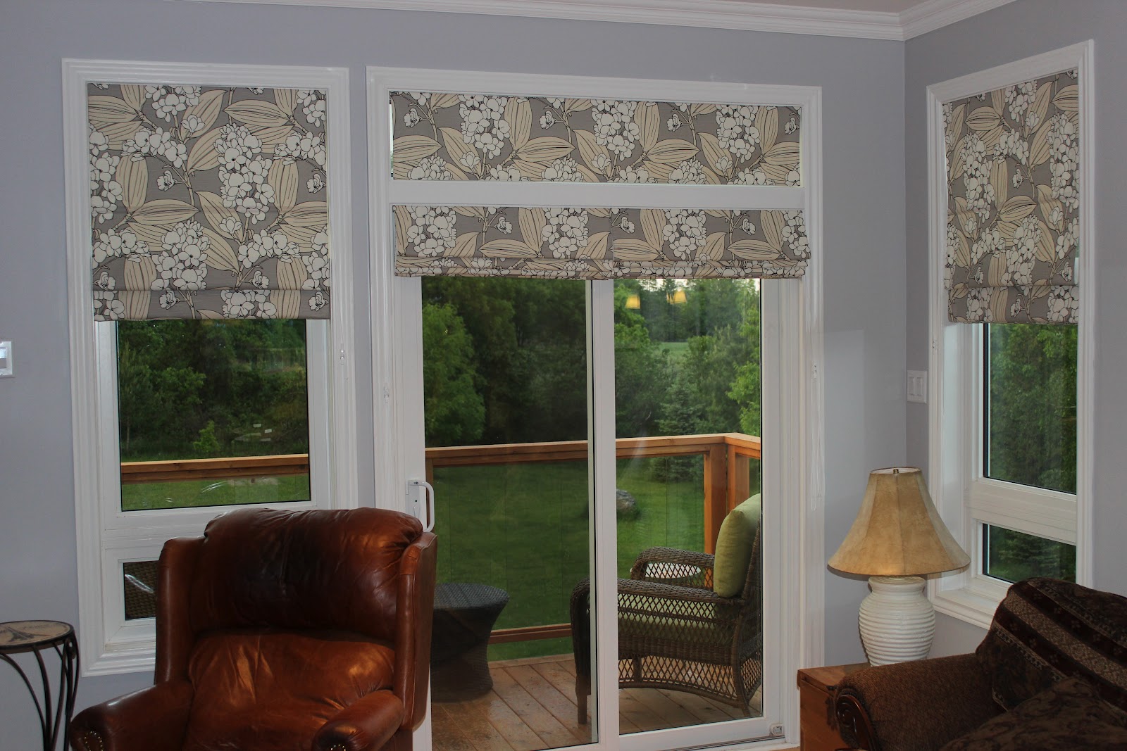 Custom Interiors: Roman Shades in a patio door