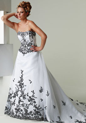 black and white wedding dresses