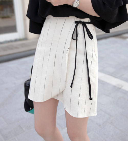 Striped Wrap Skirt