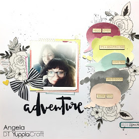 Adventure Scrapbooking Layout by Angela Tombari for Yuppla Craft DT