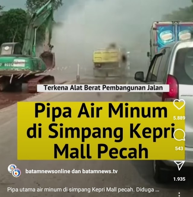 Soal Kebocoran Pipa Air Bersih, PT Moya dan Walikota Batam Sulit Dikonfirmasi