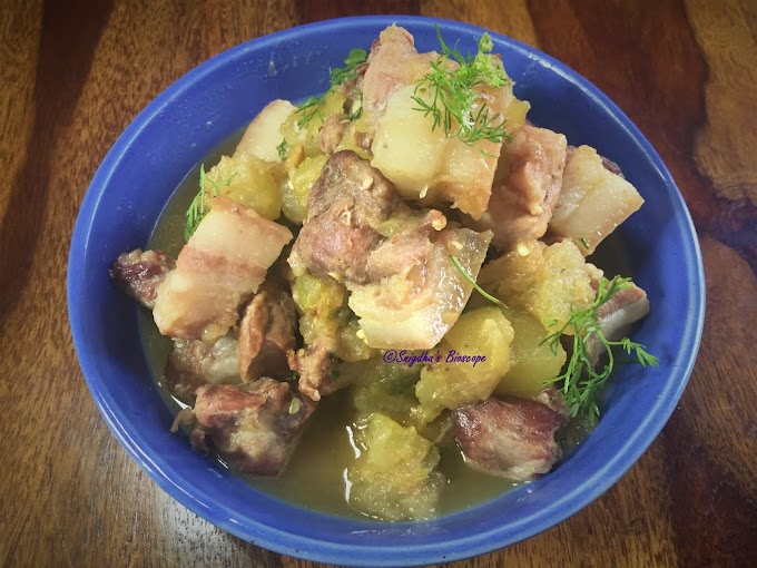 Oma Kumra Jwng | Pork with Ash gourd | Bodo recipe