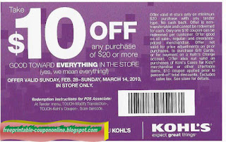 Free Printable Kohls Coupons