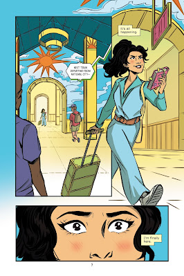 page from young adult graphic novel Girl Taking Over by Sarah Kuhn