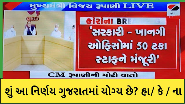 CM Rupani Declaration regarding to gatherings, including religious and political, no more than 50 people can attend wedding from April 14