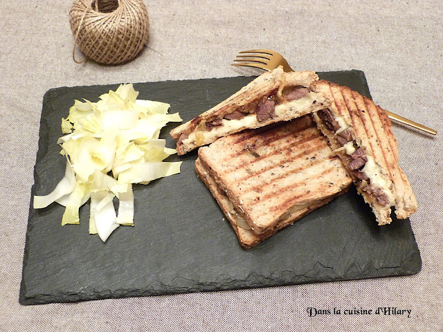 Croque monsieur au confit de canard et confit d'oignon