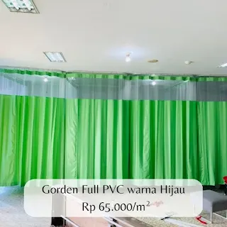 gorden rumah sakit full pvc warna hijau dari deden decor