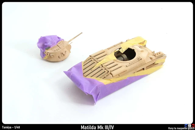 La réalisation du camouflage du Matilda Mk III.