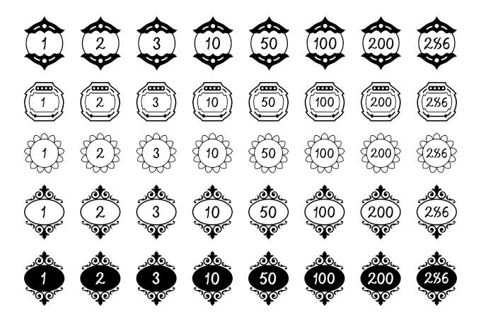 تحميل خطوط ارقام ايات القرآن الكريم بمجموعة أشكال مختلفة من تصميم مدونة القرآن الكريم ، طريقة الاستخدام أرقام عربية واجنبية من 1 الى 286