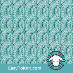 Twist Cable 24: 2/2/2 Right Purl Cross | Easy to knit #knittingstitches #knitcables