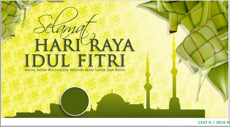 Gambar Ucapan Selamat Lebaran Idul Fitri 1437 H Untuk DP 