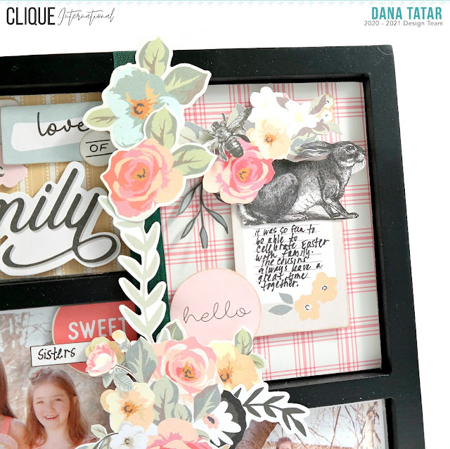 Easter Journaling Spot Decorated with Flower Die-Cut Ephemera in a Shadow Box