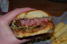 Disco Bistro burger bite-through 