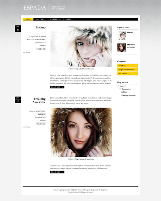 Blogger Template espada Free Download