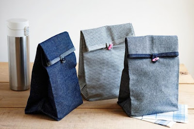 Ide denim bekas menjadi lunch bag